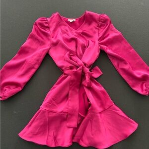 Habitual Fuchsia Wrap Dress